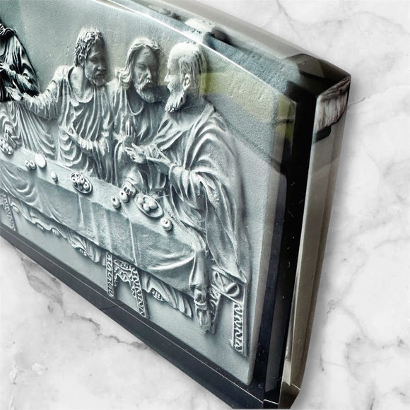 Last Supper 3D Relief Wall Hanging Plaque – Detailed Grey Design - Picture 2 of 3
